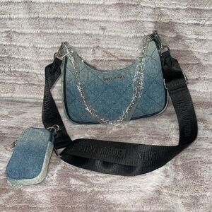 Steve Madden Jean Blue Quilted Crossbody Bag
